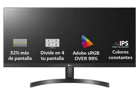 Monitor LG 34WK500 P widescreen para edicion de video