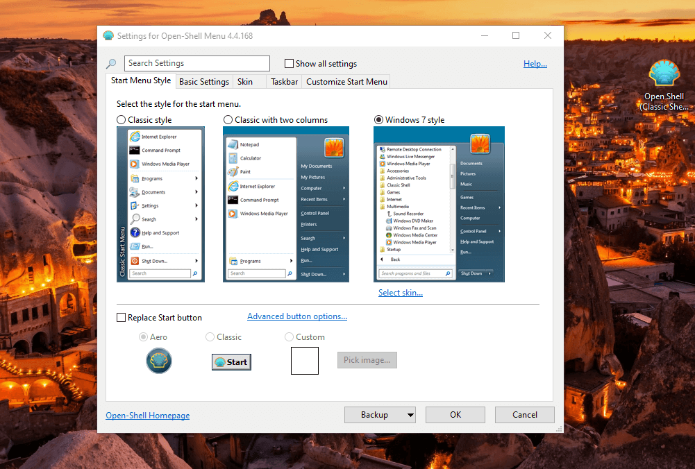 Openshellmenu
