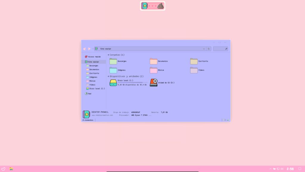 pink aesthetic minimal customization windows